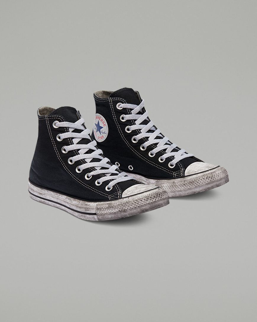 Pánské Boty Vysoké Converse Chuck Taylor All Star Platene Smoke Černé Bílé | CZ DYWZ36